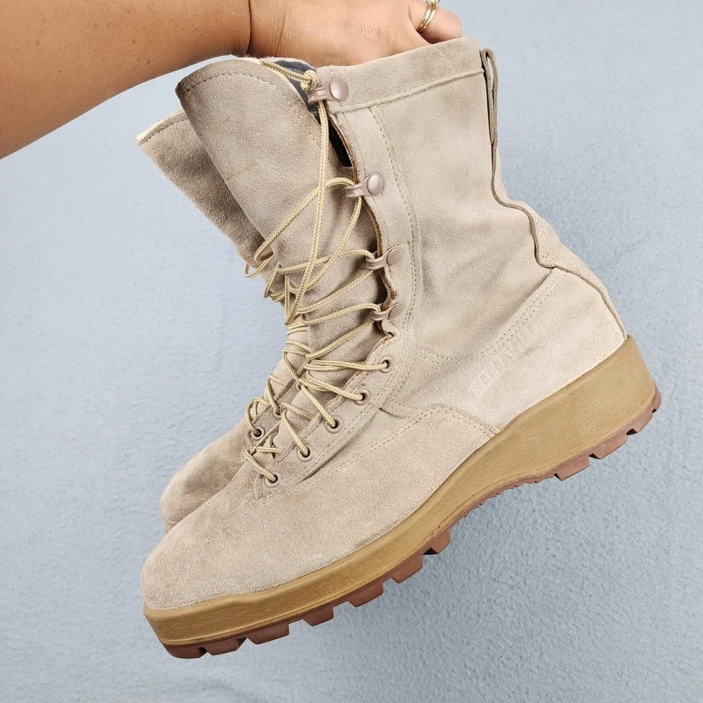 Belleville 775ST Boots Mens Size 11R Beige Suede Gore-Tex Steel Toe Combat USA